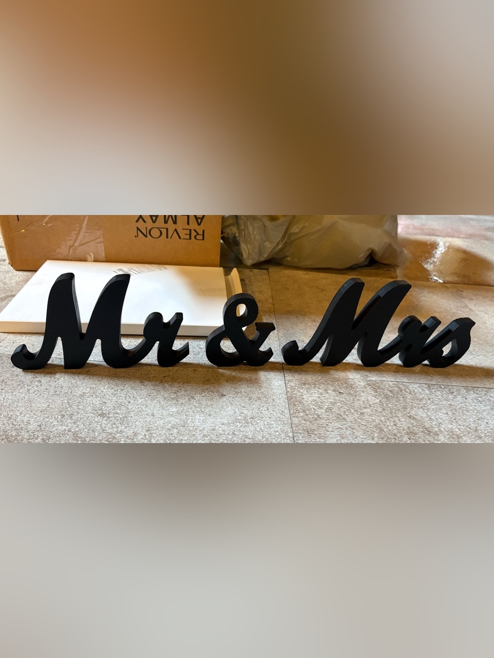 Mr & Mrs Black Tabletop Decor